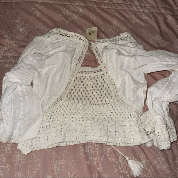 Free People Megan Crochet Top L NWT - Picture 6 of 7